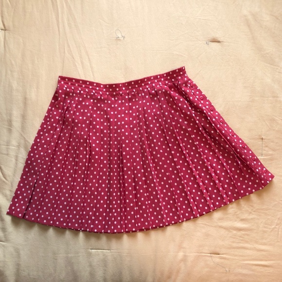 Esprit Skirts Red White Polka Dot Pleated Skirt Sold Poshmark